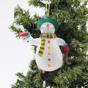 Avon Mr. Frosted Snowman Ice Skater - Lights Up Multicolors Tree Missing 2005